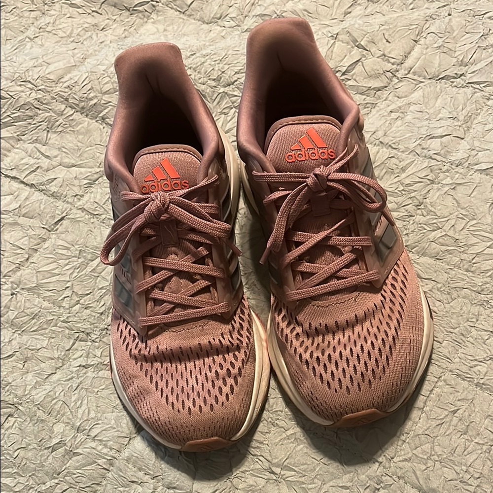 Adidas Pink Athletic Shoes with Mesh Upper and Cushioned Sole